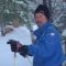 Ivan skiing by his cottage, Val-Des-Monts, Quebec, 2001