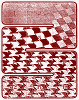 Regular Division of the Plane I  by Escher, 1957